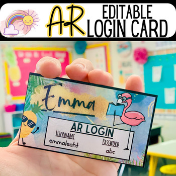 Preview of AR Student Login Cards Accelerated Reader Editable