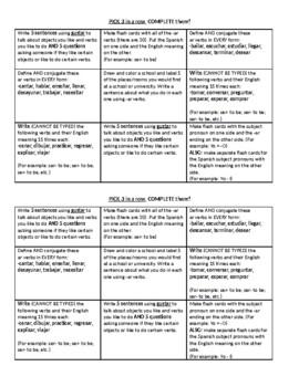 AR Verb Choice Board (review for test tic-tac-toe) by Sra BiCi | TPT