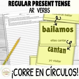 Spanish AR Verbs Worksheet Grammar ¡Corre en Círculos! Gam