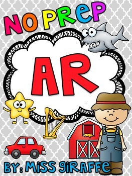 Preview of AR Worksheets & Activities NO PREP Bossy R Controlled Vowels Phonics Centers