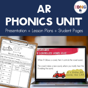 Preview of AR r controlled vowel Phonics Unit Lesson Plans          