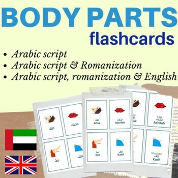 Preview of Body parts ARABIC flashcards
