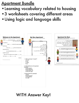 Preview of ARABIC BUNDLE: Talking About an Apartment / 3 PRACTICE WORKSHEETS