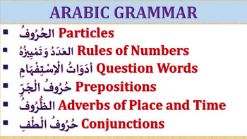 Preview of ARABIC POWER POINT/SLIDE SHOW LESSONS BUNDLE | قواعد اللغة العربية
