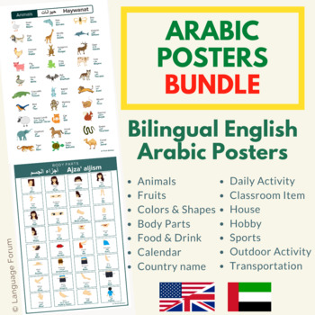 Preview of ARABIC posters bundle (with romanizations and English translations)