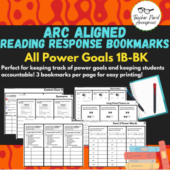 Preview of ARC 1B-BK Power Goal Response Bookmarks BUNDLE!