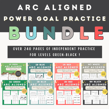 Preview of ARC Aligned Power Goal Independent Practice BUNDLE-1G, 2G,1B, 2B, 1R, 2R, Wt, Bk