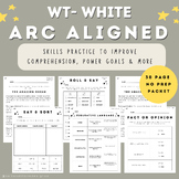 ARC Aligned White Power Goal Skill Comprehension Activitie