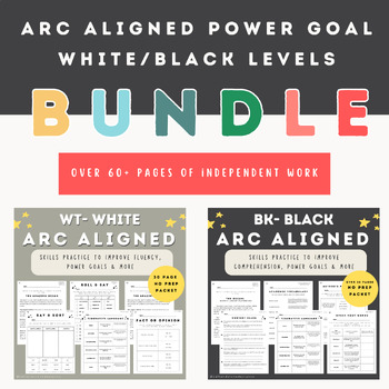 Preview of ARC Aligned White and Black Power Goal Levels Bundle Independent Work