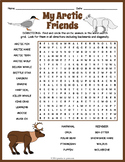 ARCTIC & POLAR ANIMALS Word Search Worksheet Activity - 3r