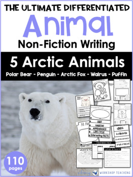 Preview of ARCTIC POLAR Non Fiction Animal Differeniated Research Posters Writing Templates