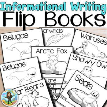 Preview of POLAR THEMED Informational Writing Flips Book BUNDLE