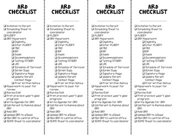 ARD Checklist by Spot On Special Ed | TPT