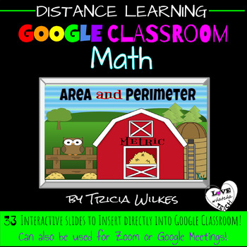Preview of AREA AND PERIMETER (Metric) for Google Classroom
