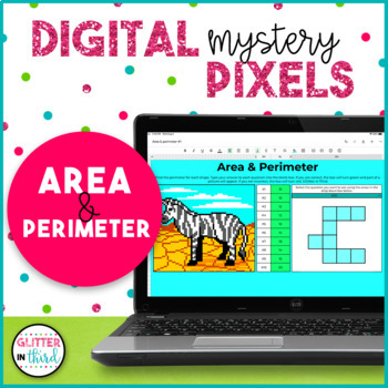 Preview of AREA AND PERIMETER Pixel Art Math Digital Mystery Pictures Google Sheets