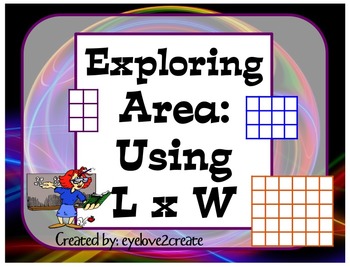 Preview of AREA {EXPLORING AREA USING Lx W} {All-Inclusive} {Interactive Power Point}