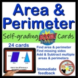 AREA and PERIMETER BOOM Cards Digital Area Perimeter Activity