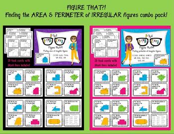 Preview of AREA and PERIMETER of irregular figure BUNDLE PACK 