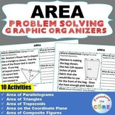 AREA of TRIANGLE, PARALLELOGRAM, TRAPEZOID Word Problems with Graphic Organizer