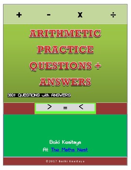 Preview of ARITHMETIC PRACTICE QUESTIONS  + ANSWERS