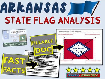 Preview of ARKANSAS State Flag Analysis: fillable boxes, analysis, and fast facts