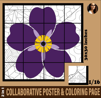Preview of GENOCIDE ARMENIEN FLEUR COLORING FRENCH ENGLISH COLLABORATIVE POSTER