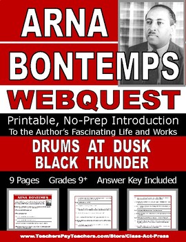 Preview of ARNA BONTEMPS Webquest | Worksheets | Printables