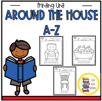 Preview of AROUND THE HOUSE A-Z PRINTING PRACTICE