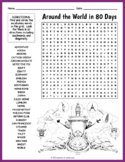 AROUND THE WORLD IN 80 DAYS Novel Study Word Search Puzzle Worksheet Activity