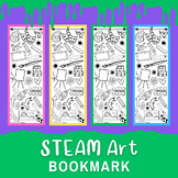 ART Bookmark STEAM Doodle| ART Coloring Page Line Art | Bo