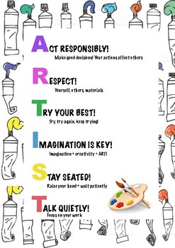 ART CLASSROOM EXPECTATIONS POSTER by Extreme Teacher | TpT