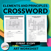 ART CROSSWORD PUZZLE WORKSHEETS- ELEMENTS OF ART & PRINCIP