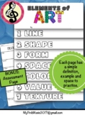 ART Elements Flip-Book: Color, Form, Line, Shape, Space, T