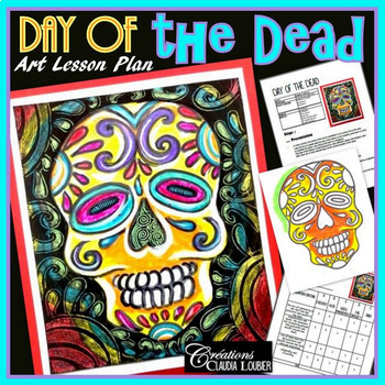 Preview of Halloween Art Activity and Lesson for Kids. Autumn, Day of the Dead