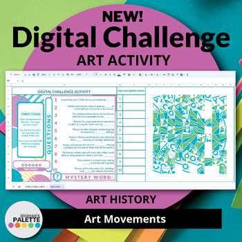 Preview of ART MOVEMENTS IN ART HISTORY - DIGITAL CHALLENGE - DIGITAL ACTIVITY BUNDLE