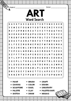 ART No Prep Word Search Puzzle Worksheet Activity | TPT