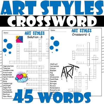 art styles worksheet