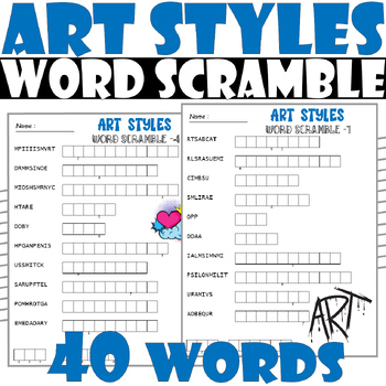 art styles worksheet