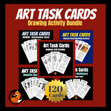 ART TASK CARDS Bundle Drawing Activity 120 Set Middle Scho