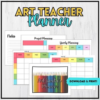 Preview of ART TEACHER PLANNER / PDF Download / Digital Planner / Printable / Undated
