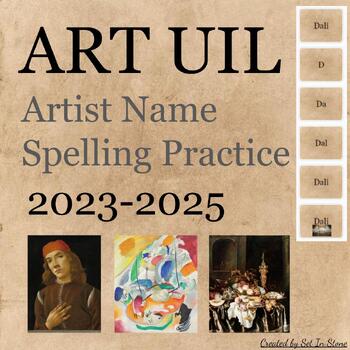 Preview of ART UIL 2023-2025 Artist Name Daily Spelling