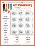 ART VOCABULARY Word Search Puzzle Worksheet Activity