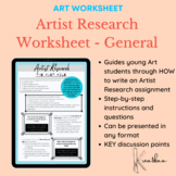 ART Worksheet - Artist Research Assignment (General)