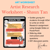ART Worksheet - Artist Research Assignment (Specific Artist)