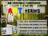 ART terms - 36 Printable front/back FLASHCARDS