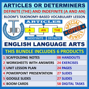 Preview of DEFINITE AND INDEFINITE ARTICLES - A, AN AND THE - BUNDLE