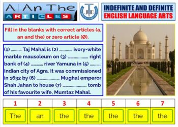 DEFINITE AND INDEFINITE ARTICLES A AN AND THE BUNDLE