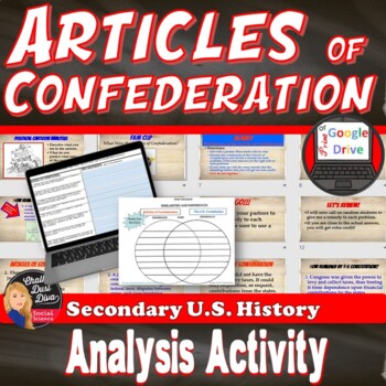 Preview of ARTICLES OF CONFEDERATION |  Analysis Activity | U.S. History | Digital & Print