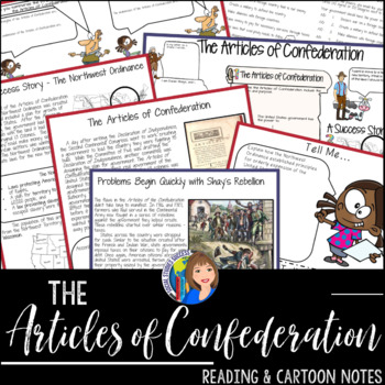 Preview of ARTICLES OF THE CONFEDERATION Readings and Doodle Notes with Google Slides™