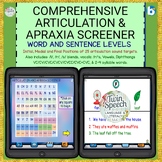 ARTICULATION & APRAXIA SCREENER WORDS AND SENTENCE LEVELS 
